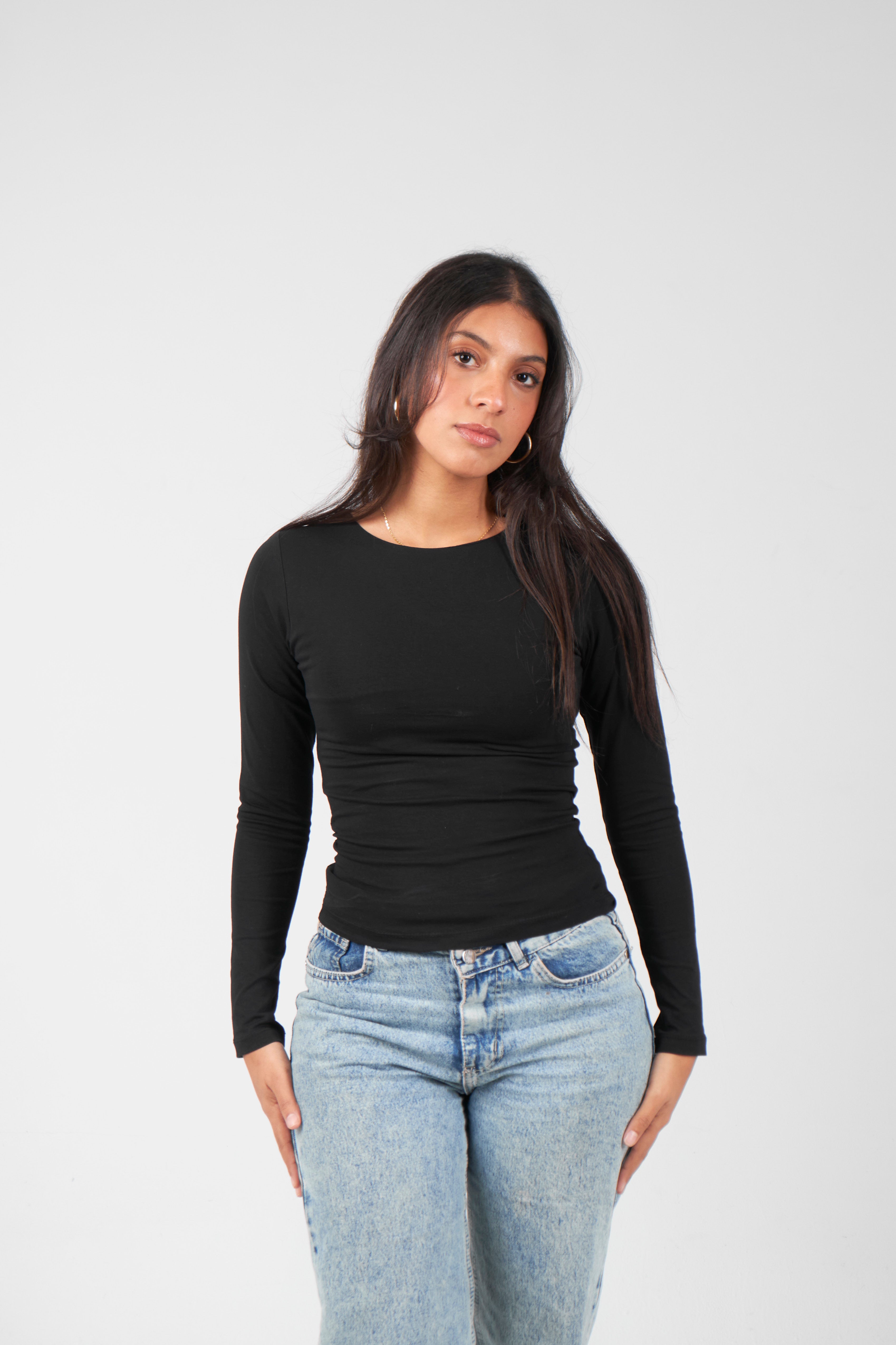 Round Neck Long Sleeve Top