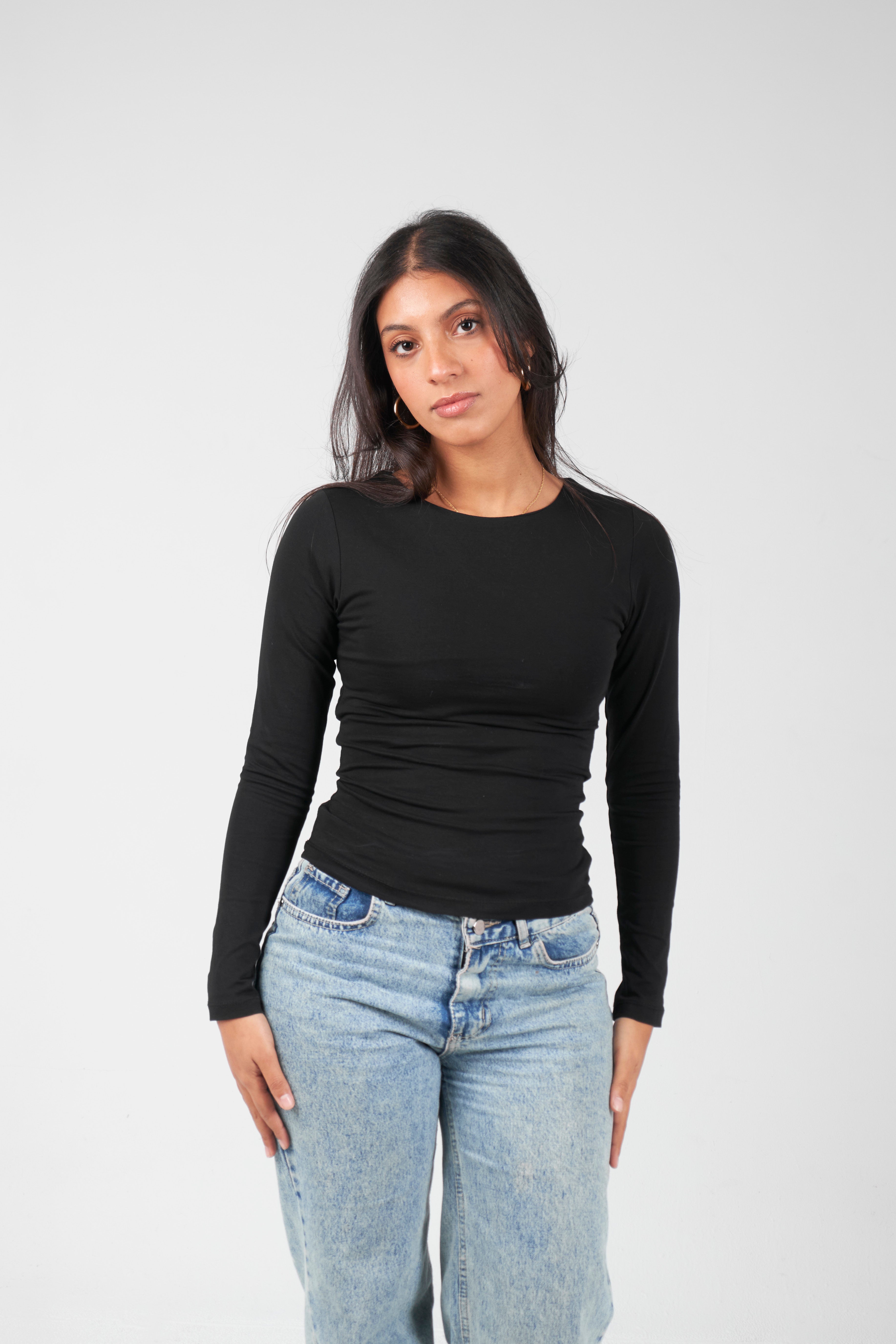 Round Neck Long Sleeve Top