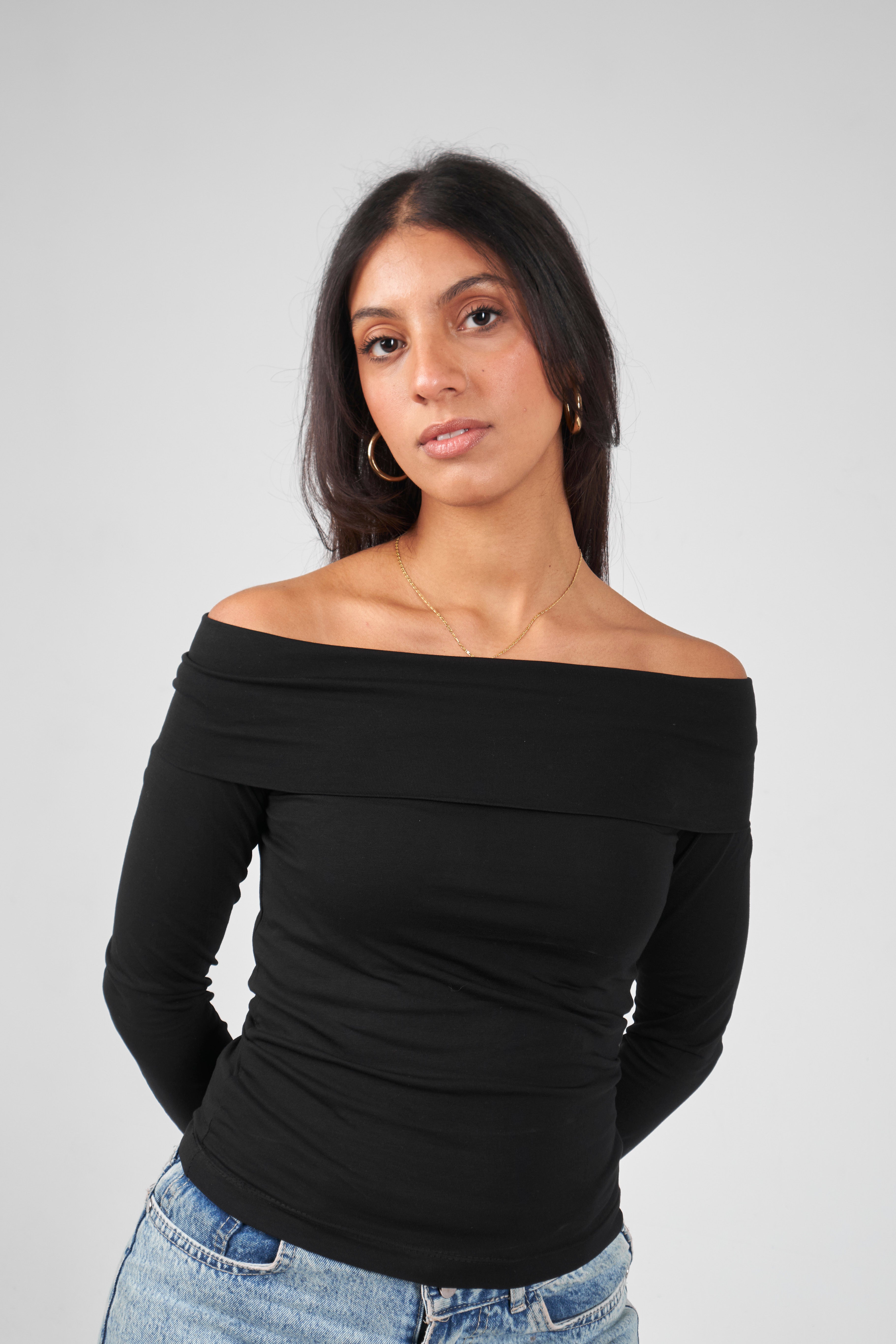 Off-Shoulder Long Sleeve Top