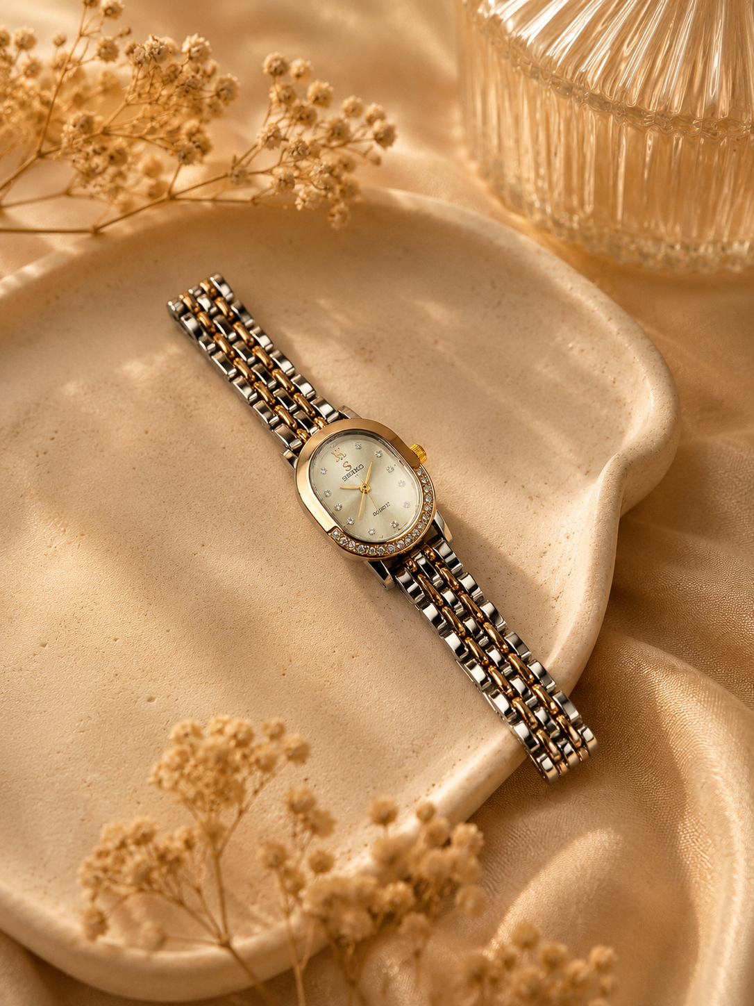 Demi Diamond Oval Two-Tone Panther Watch