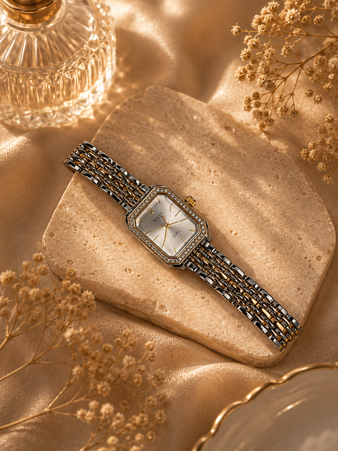 Octave Diamond Bezel Octagonal Two-Tone Panther Watch