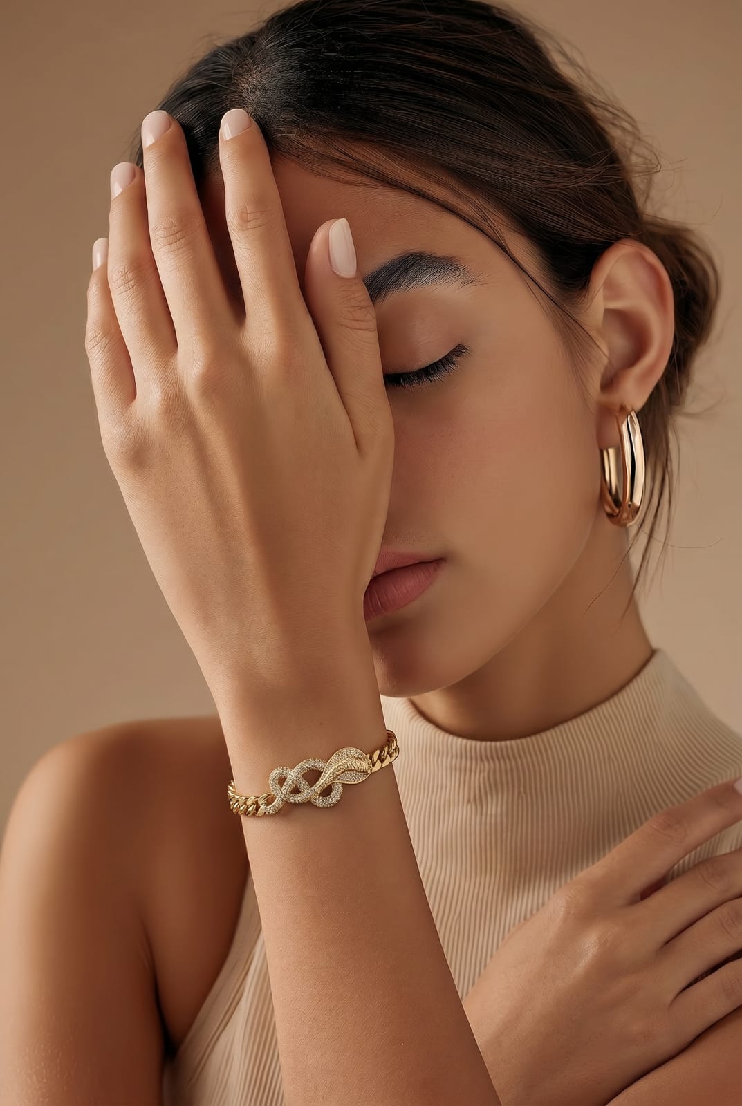 Pavé Serpent Cuban Chain Bracelet