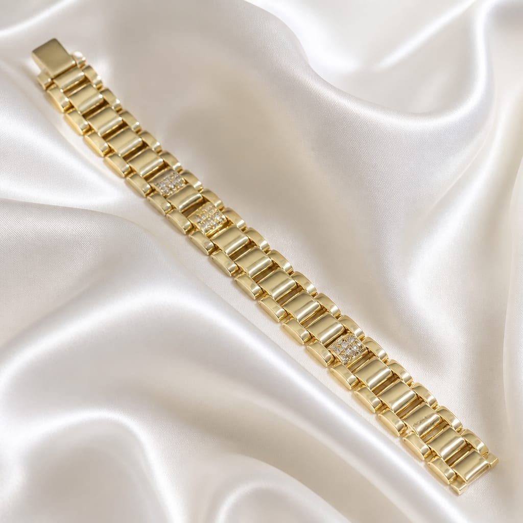 Pavé Crystal Watchband Link Bracelet