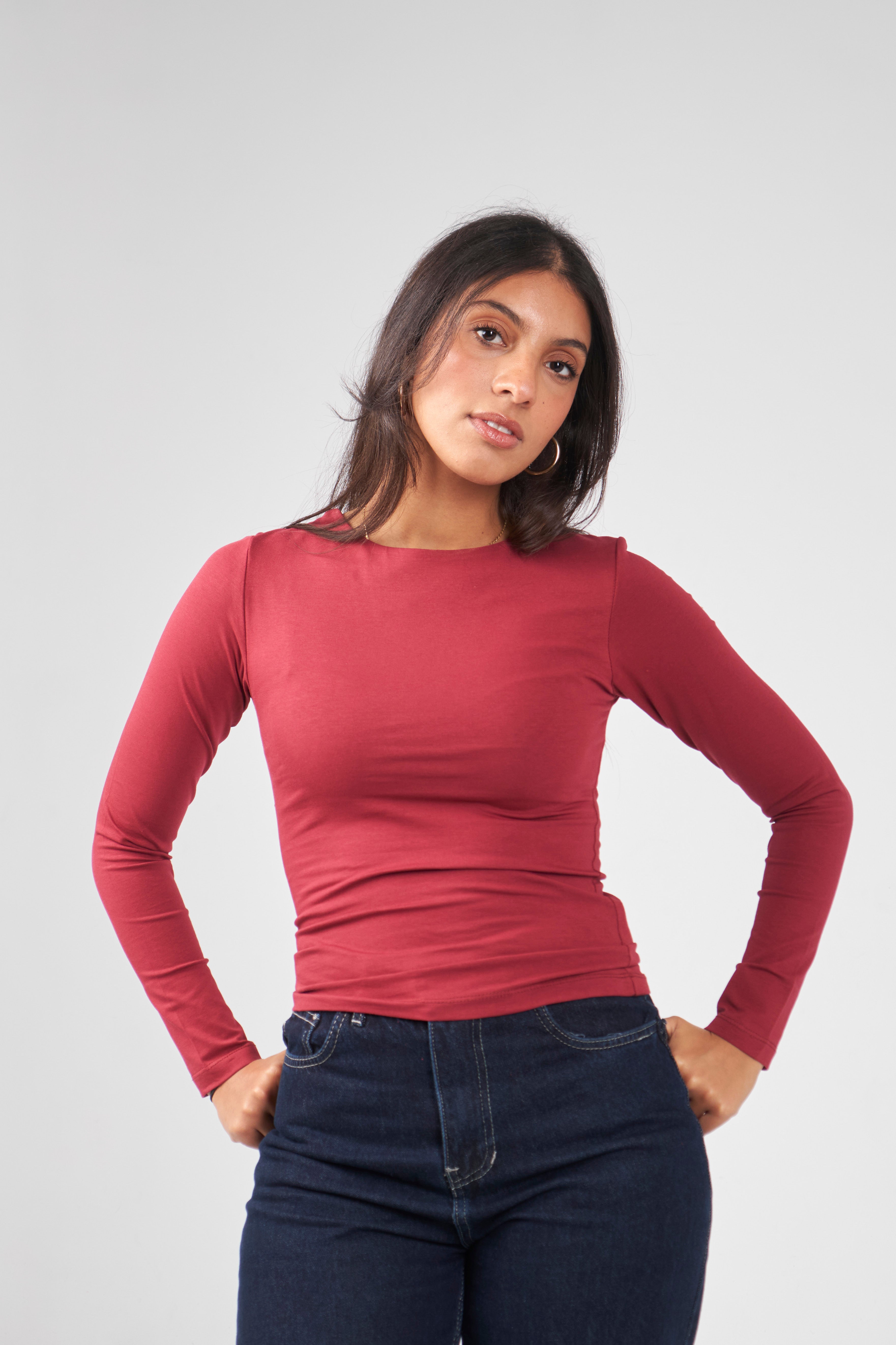 Round Neck Long Sleeve Top