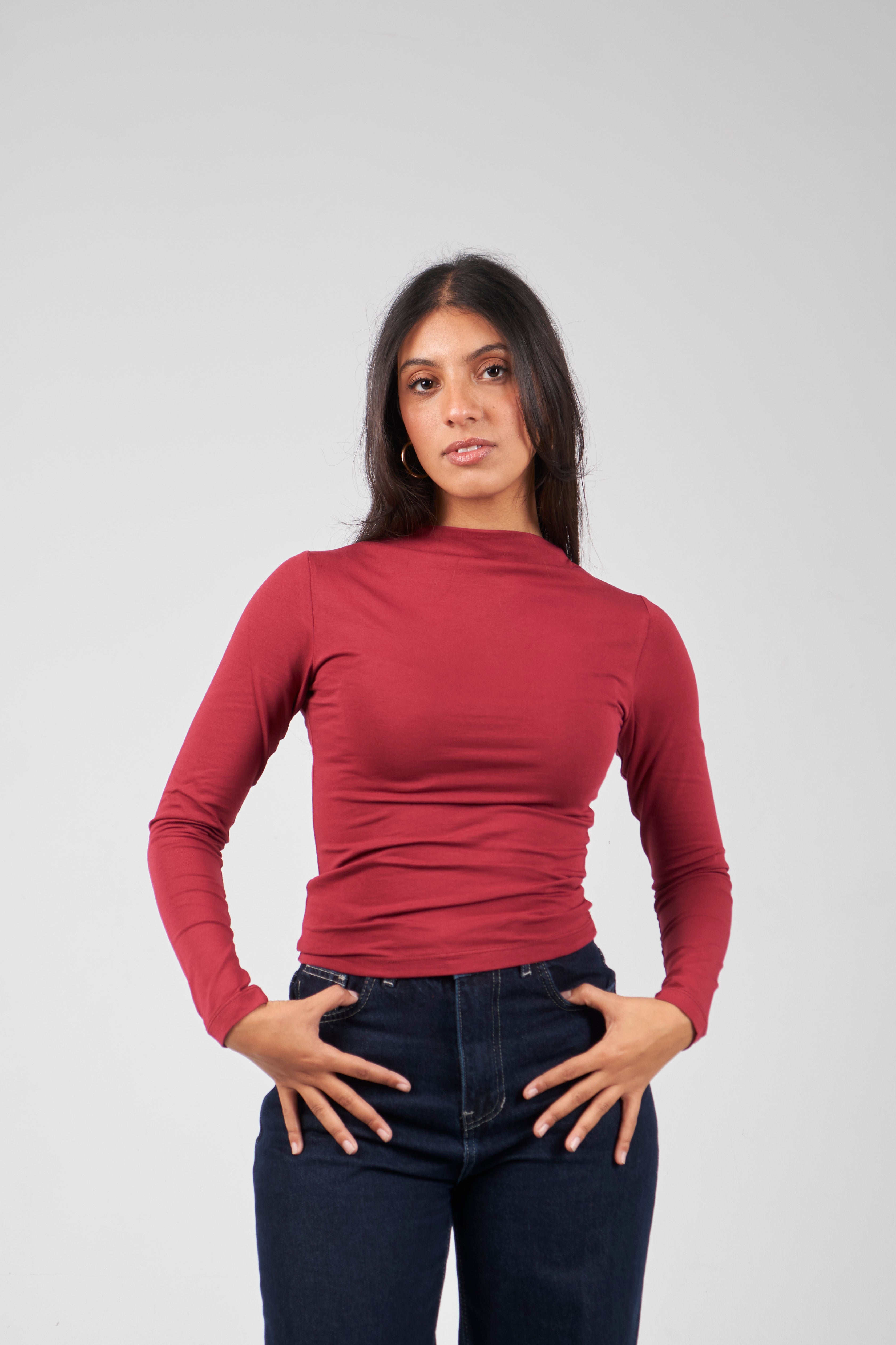 High Neck Long Sleeve Top