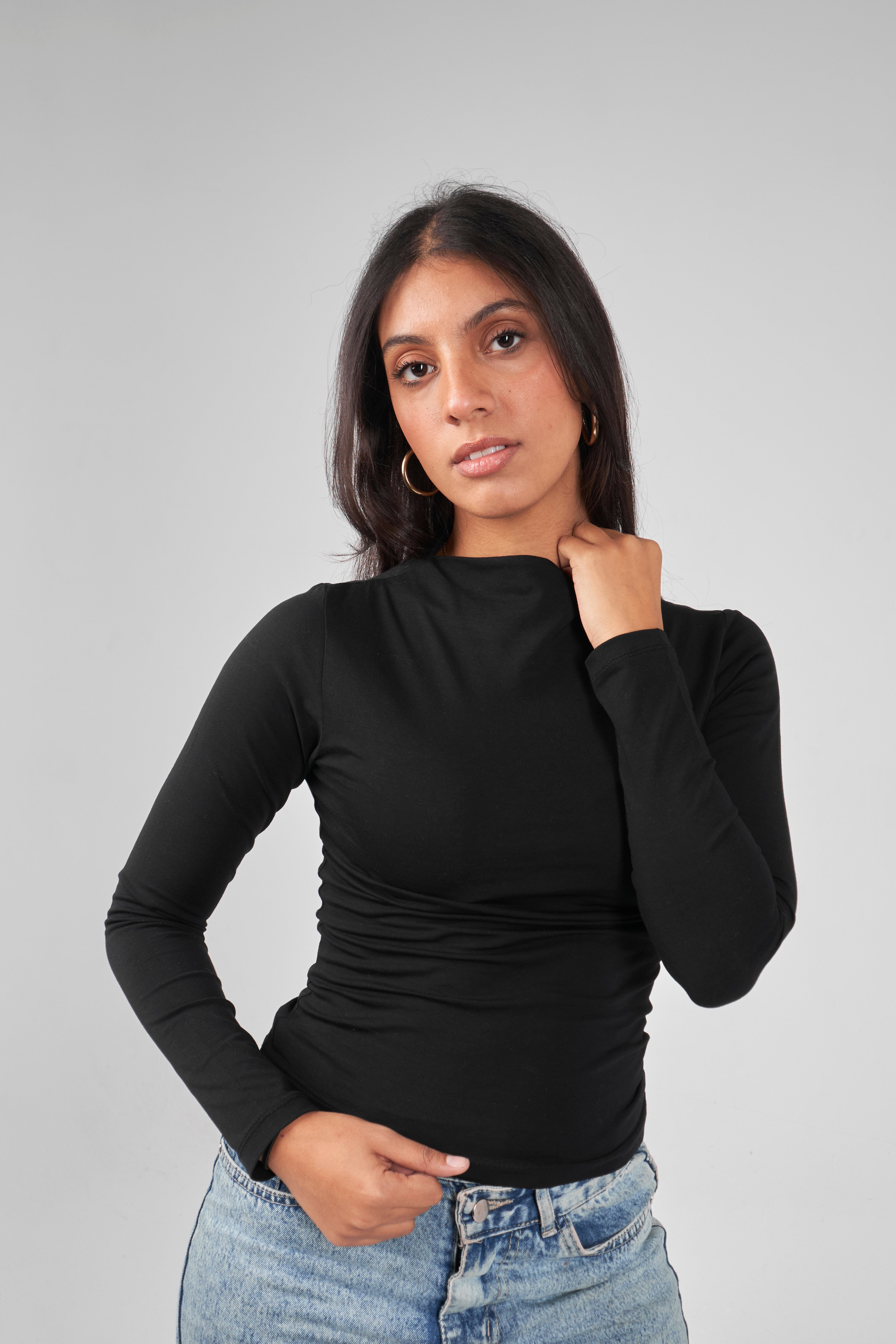 High Neck Long Sleeve Top