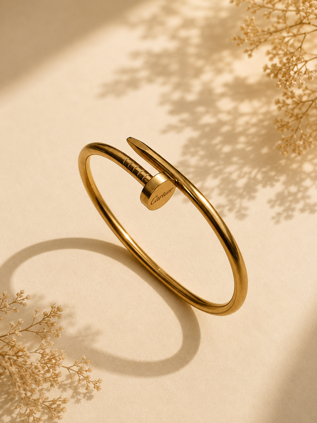 Clou Nail Bypass Bangle in Gold